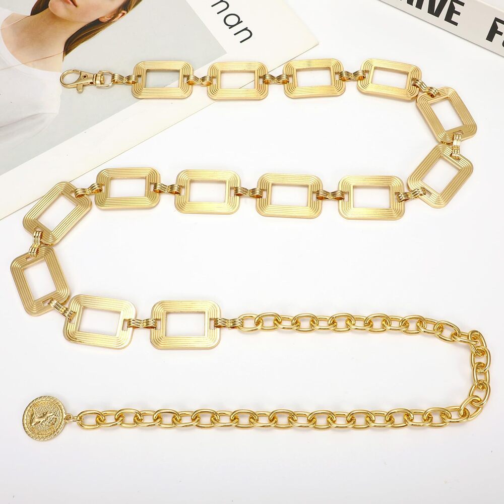 5414 Metal Waist Chain Belt Women Adjustable Body Link Belts Ladies Fashion - Picture 7 of 7